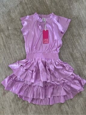 Cake For Dinner Lilac Ruffle Satin Dress